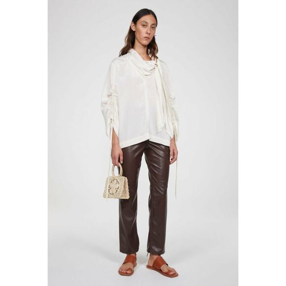 Rodebjer Palm Bag Handwoven Raffia Floral Structured Handbag Natural Canvas NWT - Picture 4 of 16